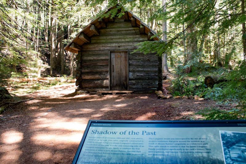Rustic log cabin that was built in 1888 by Elcaine Longmire