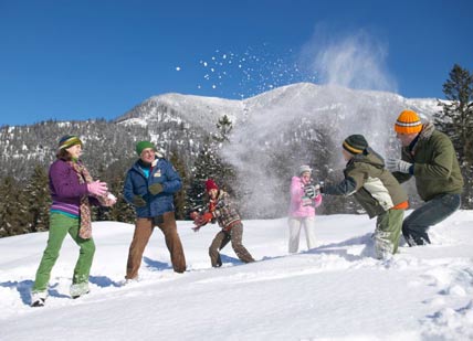 winter snowball fight